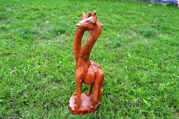 Giraffes carved, wood teak. 47,5 x 15 cm. - Image 3