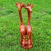 Giraffes carved, wood teak. 47,5 x 15 cm.