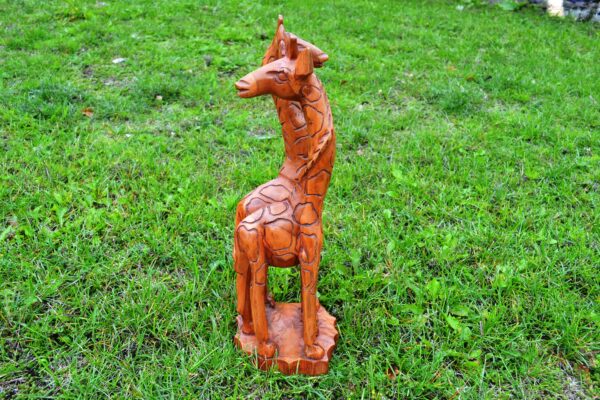 Giraffes carved, wood teak. 47,5 x 15 cm. - Image 2
