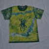 T-shirt for children unisexe. In front two lizards crossed and on the back the stripe, yellow-green. 54 x 31 cm.