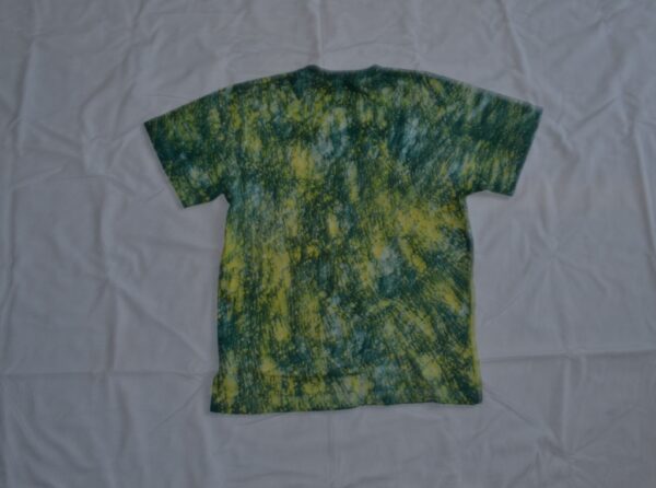 T-shirt for children unisexe. In front two lizards crossed and on the back the stripe, yellow-green. 54 x 31 cm. - Image 2